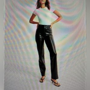 Abercrombie Vegan Leather 90s straight pant
